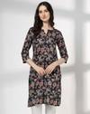 BUSY TEXTURE FLORAL JAAL PRT KU, NAVY, L