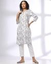 WILD CIRCLE LEAF PRINT KUR, OFF WHITE, L