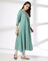 SHAWL COLLAR EMBROIDERED PANELL, AQUA, M