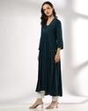 MIRROR EMB A LINE FLARED FESTIV, TEAL, S
