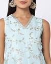 Embroidered Fit & Flare Dress with Tie-Ups