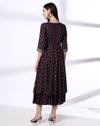 Mauve Rayon Layered Dress, Mauve, L
