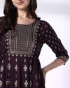 Mauve Rayon Layered Dress, Mauve, L