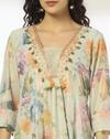 MINT FLORAL SHIMMER REPEAT, MINT, S