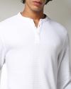 Men Pointelle-Knit Slim Fit Henley T-Shirt