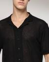 WOVEN HS DOBBY RELAX FIT SHIRT, BLACK, L