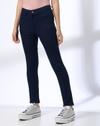 WOVEN SOLID SLIM FIT JEAN, Dark BLUE, 26