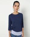 Heathered Round-Neck Top