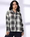 OVERSIZED CHECK SHIRT WITH DRO, BLACK
