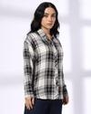 OVERSIZED CHECK SHIRT WITH DRO, BLACK