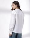 Button Down Shirt  with Lace, WHITE, XL