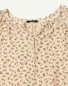 Button Down Top with Raglan, BROWN, L