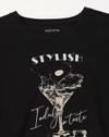 STYLISH REGULAR CROP BODY TEE, BLACK, XS