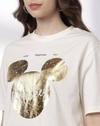 Disney - Women Mickey Mouse Print Boxy Fit Crew-Neck T-Shirt