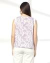 Boat Neck Printed Top with Pin, Mauve, L