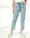 MID WAIST ANKLE LENGTH PAN, LT. BLUE, 30