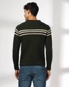 crew neck sweater, OLIVE, M