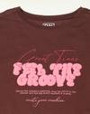 GROOVE REGULAR CROP BODY TEE, BROWN, XL