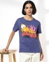 Women Garfield Print Loose Fit Crew-Neck T-Shirt