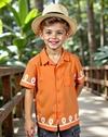 HALF SLEEVES SHIRT, ORANGE, 4-5Y