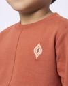 CREW NECK SWEATSHIRT, RUST BROWN, 13-14Y