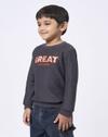 CREW NECK SWEATSHIR, CHARCOAL GREY, 5-6Y