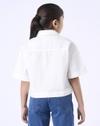 CROP LENGTH BOXY FIT SHIRT, WHITE, 5-6Y