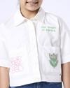 CROP LENGTH BOXY FIT SHIRT, WHITE, 5-6Y