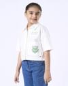 CROP LENGTH BOXY FIT SHIRT, WHITE, 5-6Y