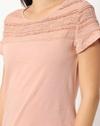 Round-Neck Top with Lace Yoke