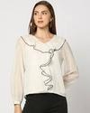 FIG TOPS, OFF WHITE, L
