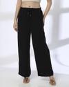 ELASTICATED SOLID WIDE LEG BOT, BLACK, S