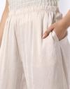 TEXTURED SATIN TROUSERS, OFF WHITE, XXL
