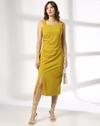 Square Neck Sleeveless Dress, LIME, XS