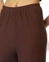 TEXTURED KNIT WIDE LEG TROUSER, BROWN, L