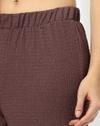 TEXTURED KNIT WIDE LEG TROUS, BROWN, XXL