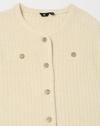 BUTTON DOWN FLAT KNIT TOP, BEIGE