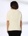 BUTTON DOWN FLAT KNIT TOP, BEIGE