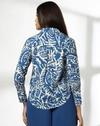 OVERSIZED PRINTED SHIRT, BLUE, XS