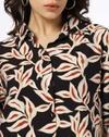 Full sleeve leaf printed shi, BLACK, XXL