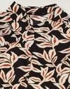 Full sleeve leaf printed shi, BLACK, XXL