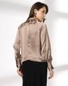 High Neck raglan sleeve top, BEIGE, L