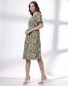 V NECK DROP SHOULDER SMOCK WAI, OLIVE, M