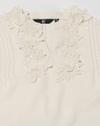 FRONT APPLIQUE TOP WITH FL, OFF WHITE, L