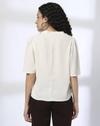FRONT APPLIQUE TOP WITH FL, OFF WHITE, L