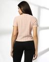 TEXTURED KNIT SHORT SLEEVE TSH, PINK, XL
