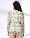 PEPLUM TOP WITH TWIST DE, OFF WHITE, XXL