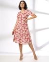 V neck midi tea dress rust, RUST, S