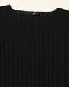 Extended shoulder pleated kni, BLACK, XS