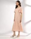 Scoop Neck Poly Jacquard dress, PEACH, S